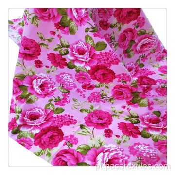 Tecido floral impressão de tecido tecido confortável rosa quente floral 100% algodão estampado tecido